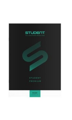 Füzet, tűzött, A4, vonalas, 32 lap, ICO "Student Premium", fekete