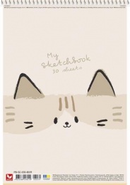 Vázlatfüzet, spirál, A4, 120 g, 30 lap, SHKOLYARYK "My Scetchbook", vegyes