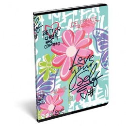 Füzet, tűzött, A4, sima, 32 lap LIZZYSULI, "Cornell Love"