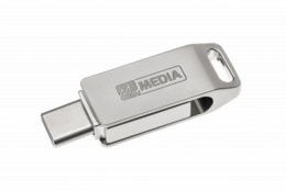 Pendrive, 16GB, USB 3.2 Gen1 + USB-C, alumínium ház, MYMEDIA "Dual" (by VERBATIM)